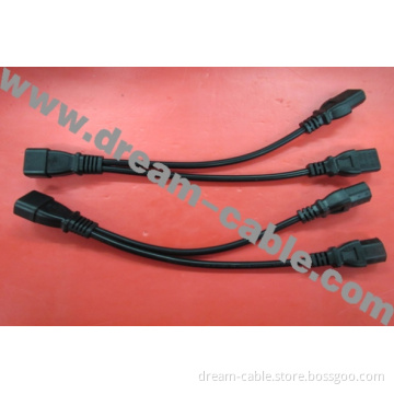 Slim IEC C14 to 2 X C13 Y Type Power Cord